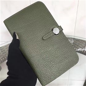 Hermes dogon dark wallet green bag 5095