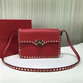 Valentino rockstud shoulder red dark bag 5017