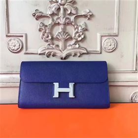 Hermes large Constance top leather wallet navy bag 5026