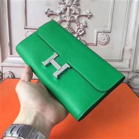 Hermes large Constance gray top wallet leather bag 5031