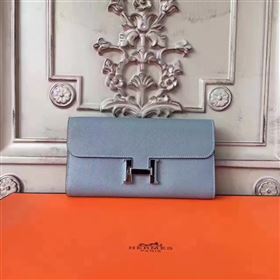 Hermes large Constance gray top wallet leather bag 5033