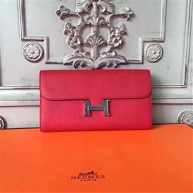 Hermes large Constance red top wallet leather bag 5034