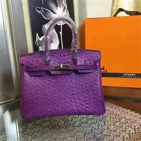 Hermes ostrich purple Birkin bag 5145