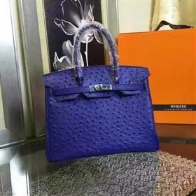 Hermes ostrich navy Birkin bag 5147