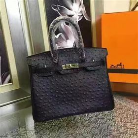 Hermes ostrich black Birkin bag 5148