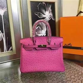 Hermes ostrich Birkin red rose bag 5151