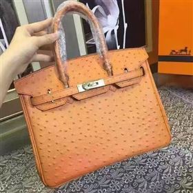Hermes ostrich orange Birkin bag 5152