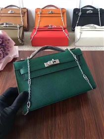Hermes mini Epsom green Kelly bag 5160