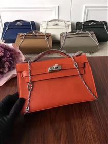 Hermes mini Chevre orange Kelly bag 5163