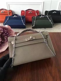Hermes mini Chevre gray Kelly bag 5165