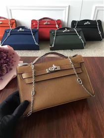 Hermes mini Chevre tan Kelly bag 5166