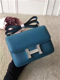 Hermes Constance top blue leather bag 5105