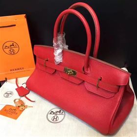 Hermes 42cm Birkin red leather bag 5110