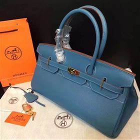 Hermes 42cm Birkin leather navy bag 5111