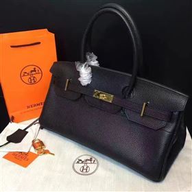Hermes 42cm Birkin black leather bag 5114
