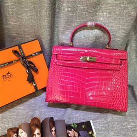 Hermes crocodile Kelly red rose bags 5240