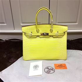 Hermes crocodile Birkin yellow paint bag 5243