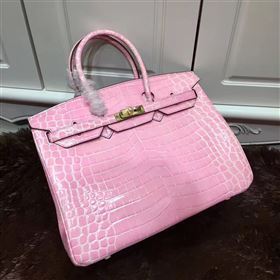 Hermes crocodile Birkin pink paint bag 5250