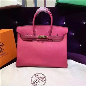 Hermes grain rose Birkin red bag 5284