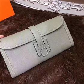 Hermes Epsom large gray clutch bag 5215