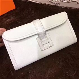Hermes Epsom large cream clutch bag 5216
