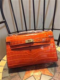 Hermes mini 22cm crocodile orange Kelly bag 5223