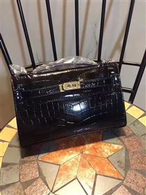 Hermes mini 22cm crocodile black Kelly bag 5231