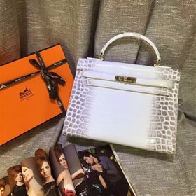 Hermes crocodile white Kelly bags 5232