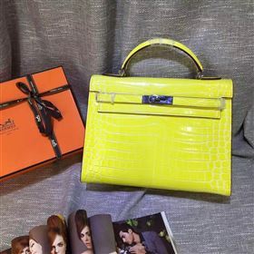 Hermes crocodile yellow Kelly bags 5237