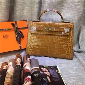 Hermes crocodile tan Kelly bags 5238