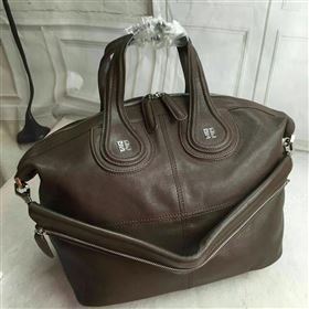 Givenchy large dark coffee nightingale lambskin bag 5383