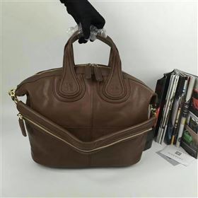 Givenchy large dark coffee nightingale lambskin bag 5384