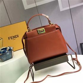 Fendi mini peekaboo coffee dark bag 5453