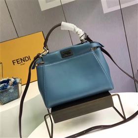 Fendi mini peekaboo blue black v bag 5460