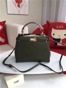 Fendi mini peekaboo green dark bag 5465