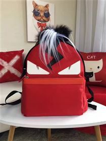 Fendi Waterproof cloth backpack red cream v bag 5478
