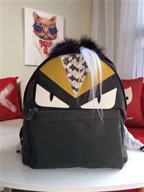 Fendi Waterproof cloth backpack tan black bag 5481