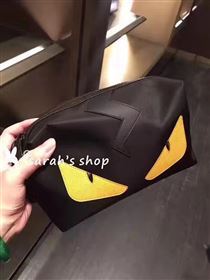 Fendi black clutch yellow bag 5482