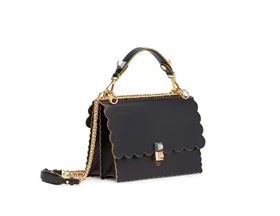 Fendi medium kan I black gold v bag 5557