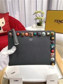 Fendi gray v clutch rainbow bag 5575