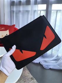 Fendi black v clutch orange bag 5576