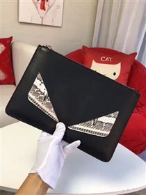 Fendi black v clutch gray bag 5582