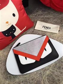 Fendi clutch gray black bag 5585
