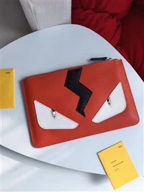 Fendi clutch white red bag 5587