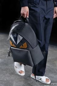 Fendi large monster backpack black tri bag 5593