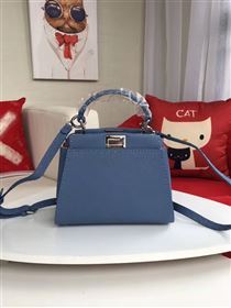 Fendi mini caviar light peekaboo blue bag 5531