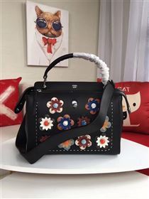 Fendi shoulder tote black flower v bag 5538