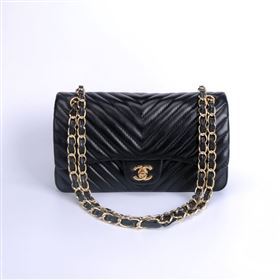 Chanel 1112 leather classic flap handbag black bag 5657