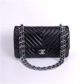 Chanel 1112 leather classic flap handbag black bag 5658