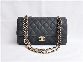 Chanel 1113 large caviar classic flap handbag black bag 5682